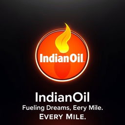 An animated scene featuring the IndianOil logo, glowing prominently at the center with a captivating mnemonic flame-heart animation