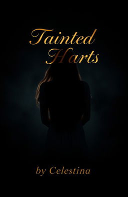A mysterious and evocative scene featuring the back of a woman standing in the dark, her silhouette subtly illuminated by soft ambient light