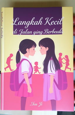 A book cover featuring two schoolgirls facing each other, with a nostalgic background