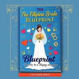 A captivating book cover for 'The Filipina Bride Blueprint: Secrets to a Happy Marriage