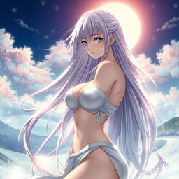 A stunning and artistic depiction of Rangiku Matsumoto, a character from the anime Bleach, posed elegantly and tastefully in a sensual yet artistic manner