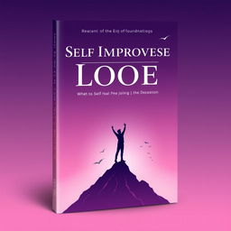 A stunning book cover design for a self-improvement book, featuring a gradient background that transitions from deep purple at the top to soft pink at the bottom