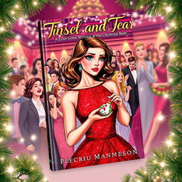 The cover design of the book 'Tinsel and Tears: Love Gone Wrong at the Christmas Bash' features a striking and emotional illustration