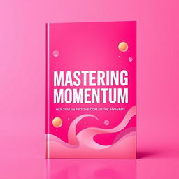 A captivating book cover design for a self-improvement book titled 'Mastering Momentum', featuring a vibrant pink background that radiates positivity and energy