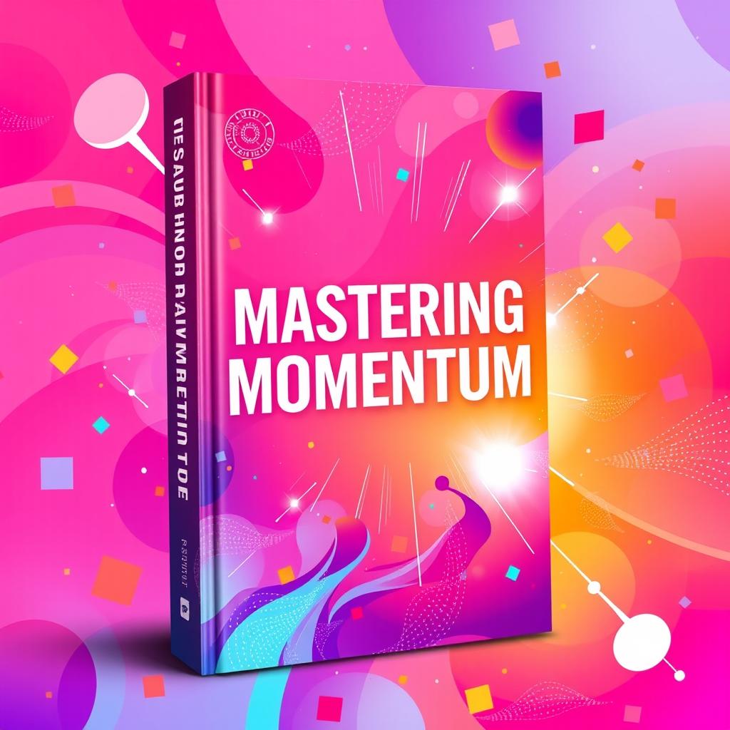 A vibrant and colorful book cover design for a self-improvement book titled 'Mastering Momentum'