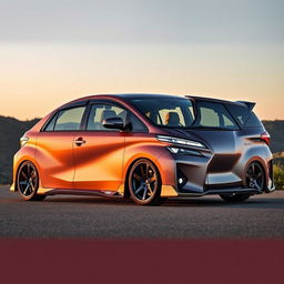 A customized Toyota Premio NZT260, showcasing a sleek aerodynamic body kit, modern alloy wheels, and a vibrant metallic paint job