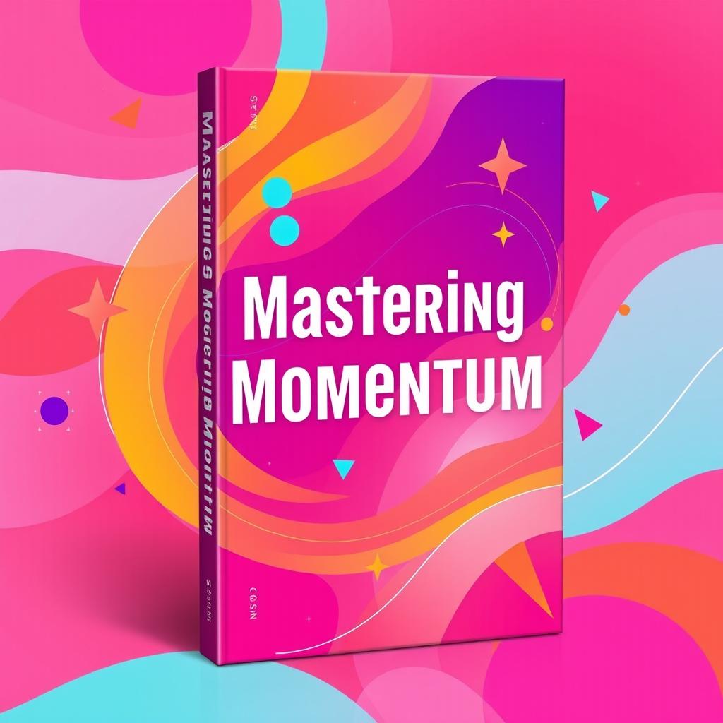 A colorful and artistic book cover design for a self-improvement book titled 'Mastering Momentum'