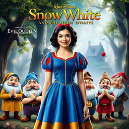 A live-action movie poster for 'Snow White and the Seven Dwarfs'
