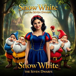A live-action movie poster for 'Snow White and the Seven Dwarfs'