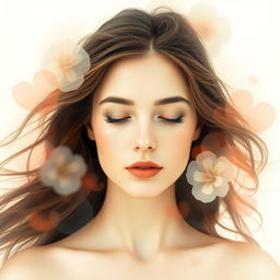 A surreal and artistic depiction of a woman's face creatively blended with abstract elements that suggest the outline of breasts without any explicit nudity or sexual content