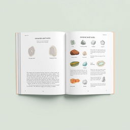 A minimalist guide to minerals and rocks, exploring the essence of nature's treasures in clean, simple design