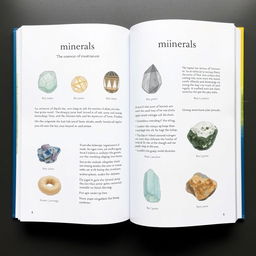 A minimalist guide to minerals and rocks, exploring the essence of nature's treasures in clean, simple design