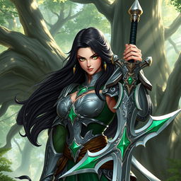 A stunning and charismatic character design featuring a strong female warrior