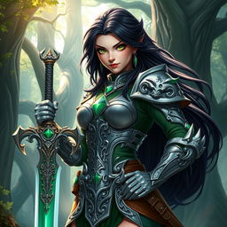 A stunning and charismatic character design featuring a strong female warrior