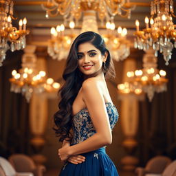 A glamorous portrait of Tamanna Bhatia in an elegant evening gown
