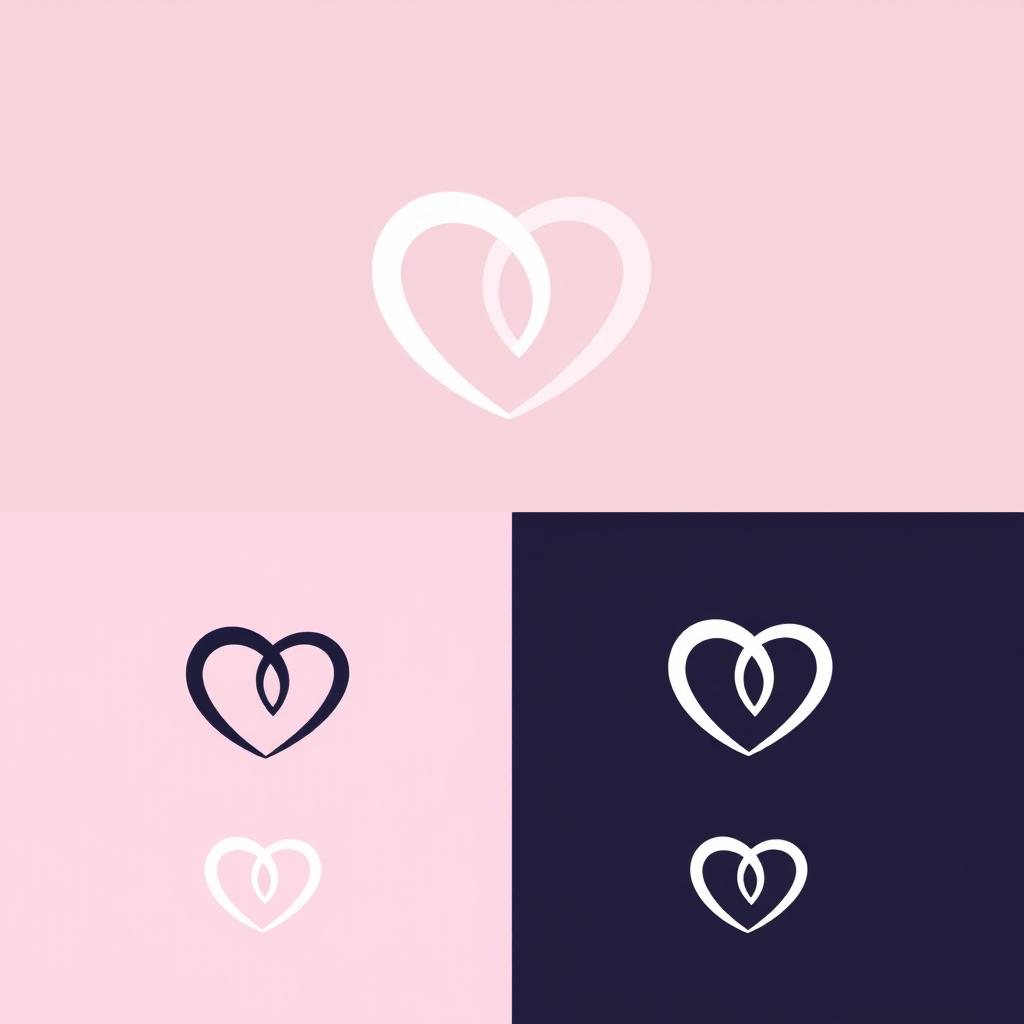 A minimalist logo design for a dating website, featuring simple and elegant shapes that symbolize love and connection