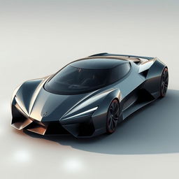 Design a futuristic car that looks like it's from a sci-fi universe yet feels practical for the modern world