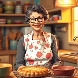 A charming and warm scene featuring a middle-aged woman, known affectionately as 'Aunty'