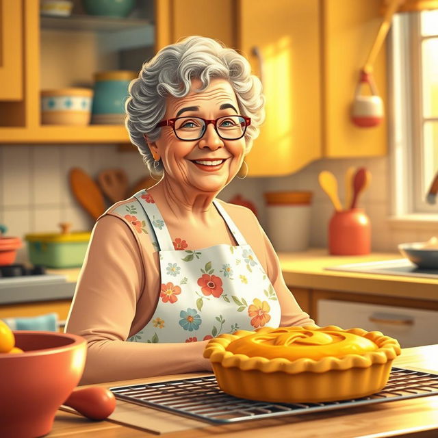 A charming and warm scene featuring a middle-aged woman, known affectionately as 'Aunty'