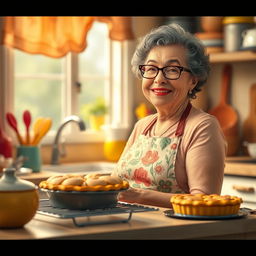 A charming and warm scene featuring a middle-aged woman, known affectionately as 'Aunty'