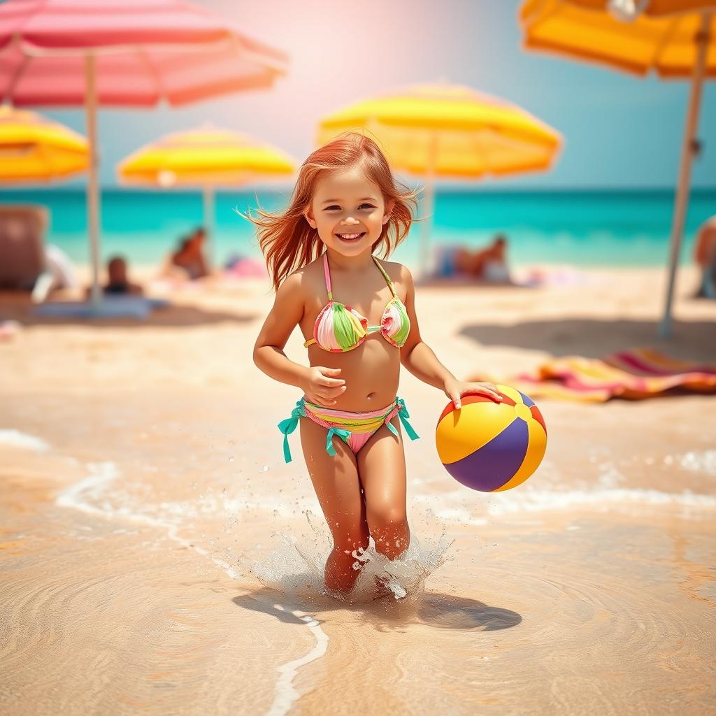 A vibrant beach scene capturing the essence of summer
