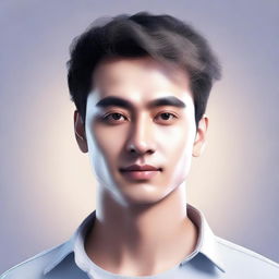 A high-quality digital art portrait of a generic person, featuring well-defined facial features, neutral skin tone, and a simple hairstyle