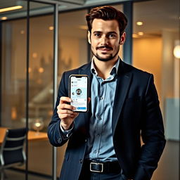 A stylish Milanese marketing manager named Luca, 35 years old, with a confident demeanor