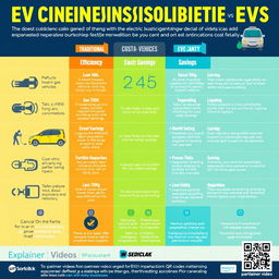 Create a vibrant and engaging infographic that debunks common misconceptions about electric vehicles (EVs)
