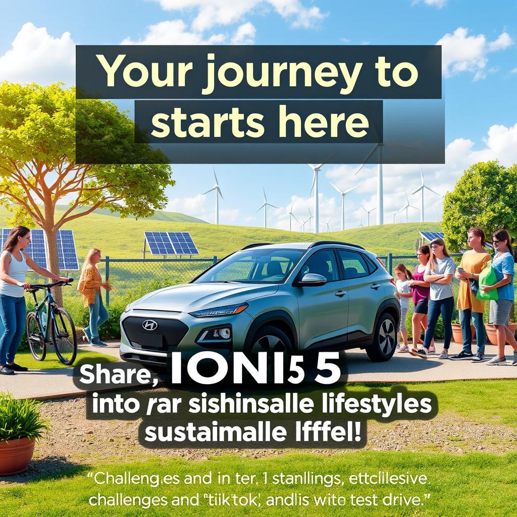 A vibrant and engaging graphic for social media featuring the theme "Your journey to sustainability starts here"