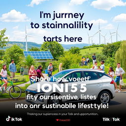 A vibrant and engaging graphic for social media featuring the theme "Your journey to sustainability starts here"