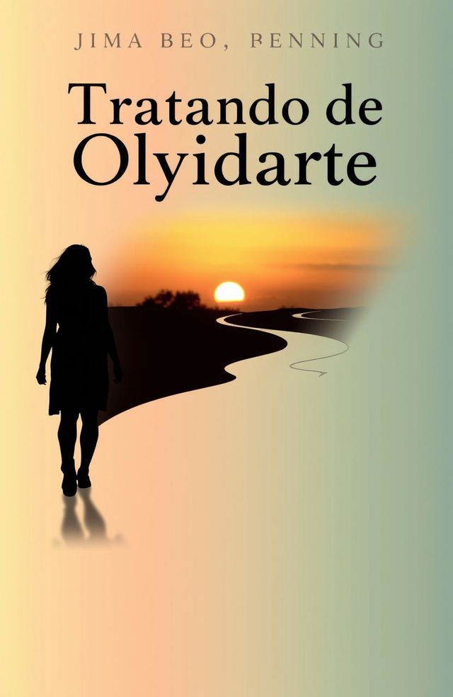 A book cover titled 'Tratando de Olvidarte', featuring the silhouette of two lovers walking apart on different paths