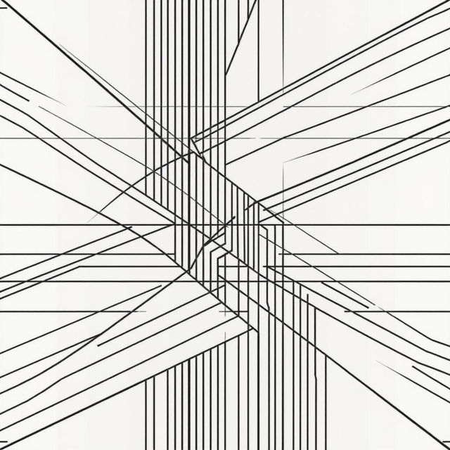 Create a complex straight line pattern featuring an intricate composition of consistently parallel and intersecting lines