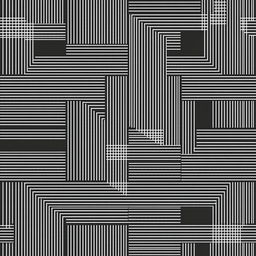 Generate a complex straight line pattern characterized by a meticulous composition of consistently parallel lines and intricate intersections