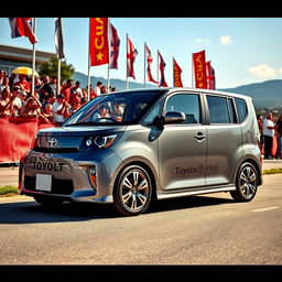A 2005 Toyota Probox, designed for a stylish rally theme
