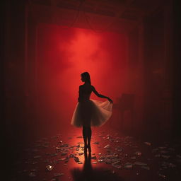 In the crimson light of a setting day, a lost ballerina named Lilith stands at a cruel auction, embodying shattered dreams scattered like glass shards across the floor
