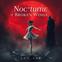 A book cover design for 'Nocturne of Broken Wings'