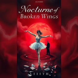 A book cover design for 'Nocturne of Broken Wings'