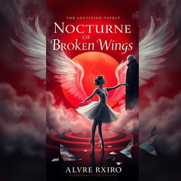 A book cover design for 'Nocturne of Broken Wings'