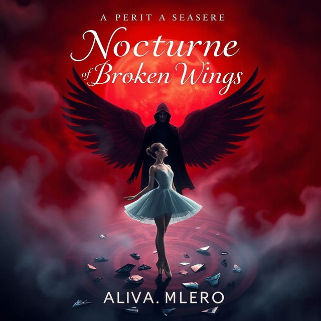 A book cover design for 'Nocturne of Broken Wings'