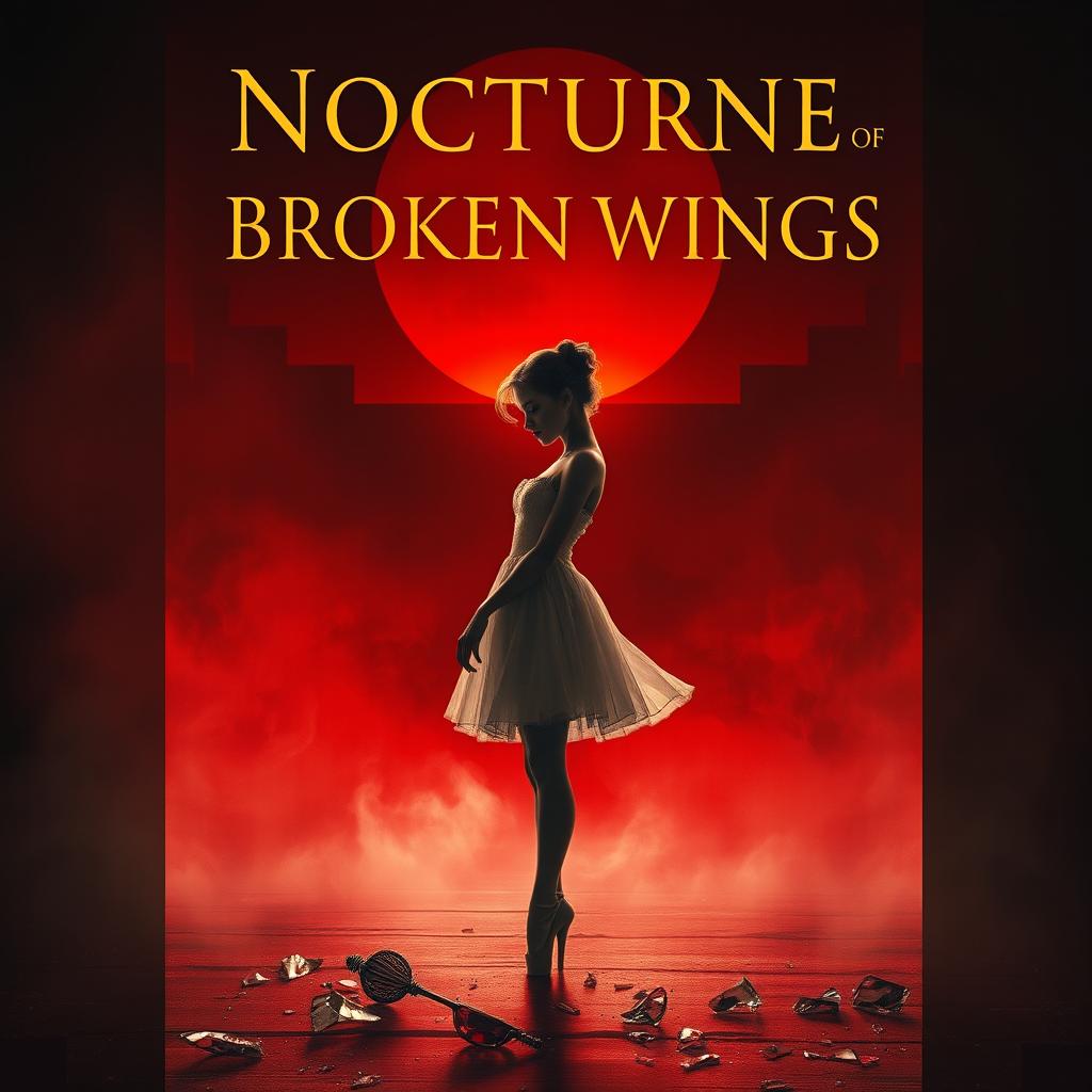 A book cover design for 'Nocturne of Broken Wings'