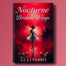 A book cover design for 'Nocturne of Broken Wings'