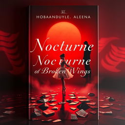 A beautifully crafted book cover design for 'Nocturne of Broken Wings'