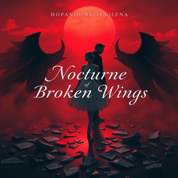 A beautifully crafted book cover design for 'Nocturne of Broken Wings'