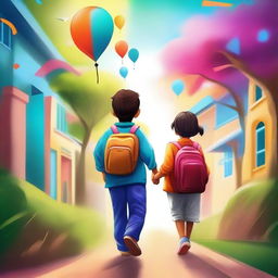 This high-quality digital painting portrays the journey of a person flourishing due to education