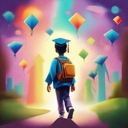 This high-quality digital painting portrays the journey of a person flourishing due to education