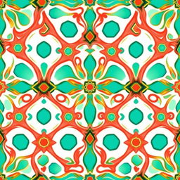 A beautiful and intricate geometric pattern featuring vibrant colors like turquoise, gold, and coral, blending together in a harmonious design