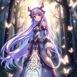 A stunning anime waifu character, depicted as a mystical girl with otherworldly charm