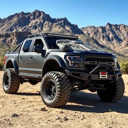 A rugged and adventurous off-road pickup truck designed for tough terrains, prominently featuring the iconic Millennium Falcon logo on its hood