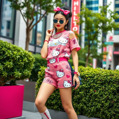 Hello Kitty Scene Clothes Cartoon Sanrio Hello Kitty Cute Women Hoodie