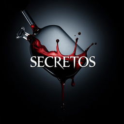 A cinematic movie poster featuring an overturned wine glass with red wine spilling out, creating a dramatic and intense scene